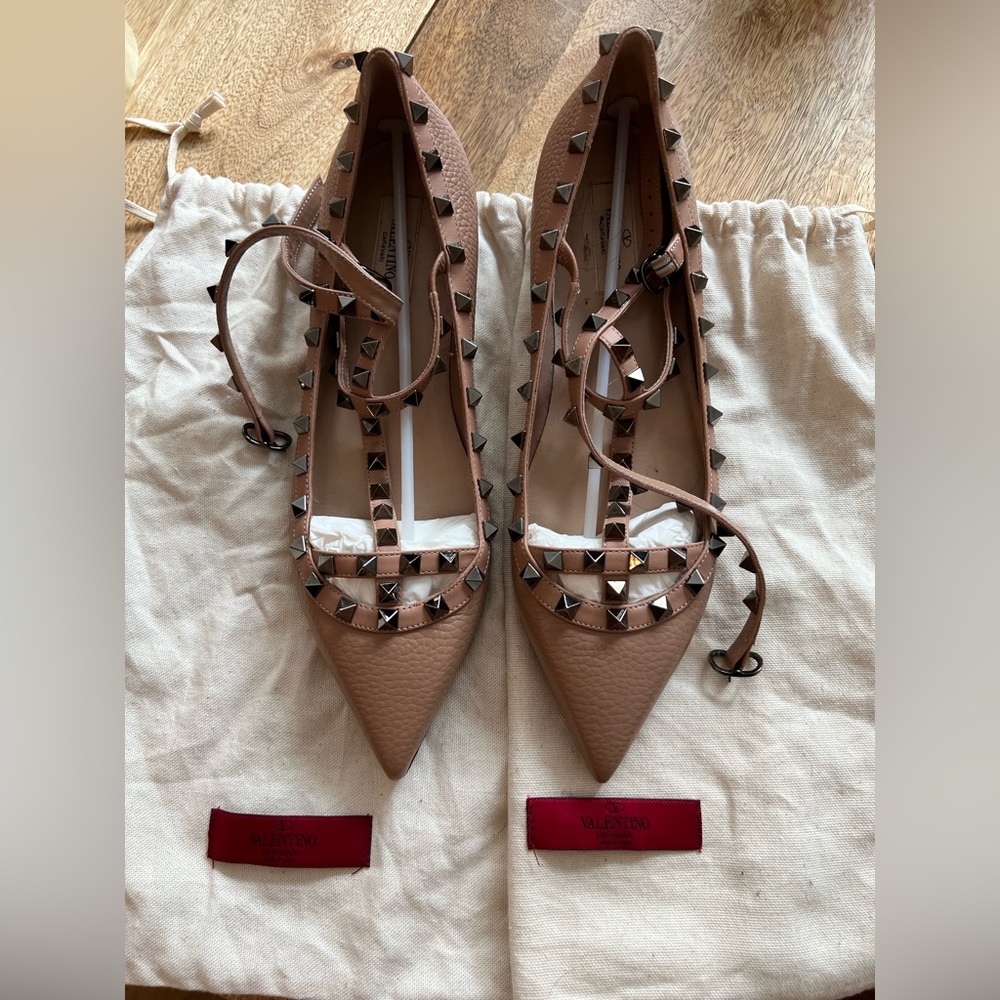 Valentino leather Rockstud Flat